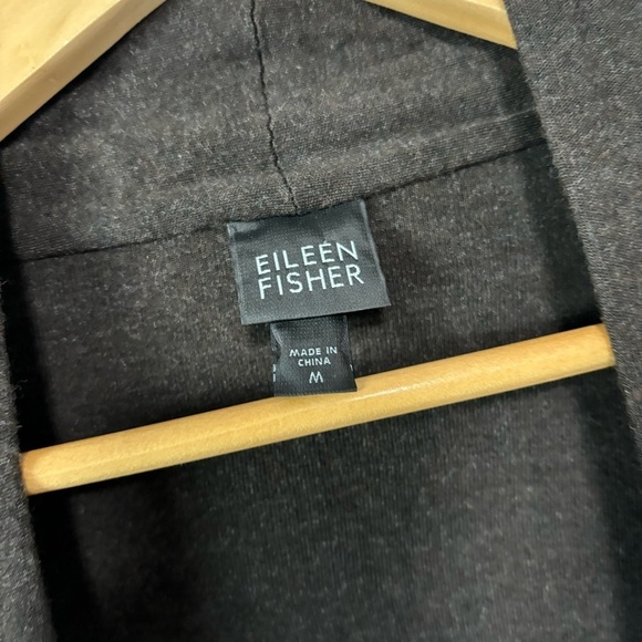 Eileen Fisher Espresso Long Sleeve Open Front Cardigan - Picture 6 of 6